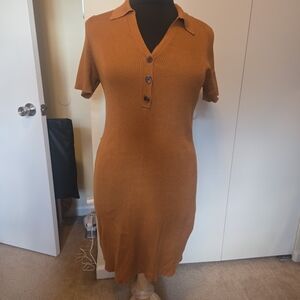 Ribbed 3-Button Midi Dress Sz 18/20